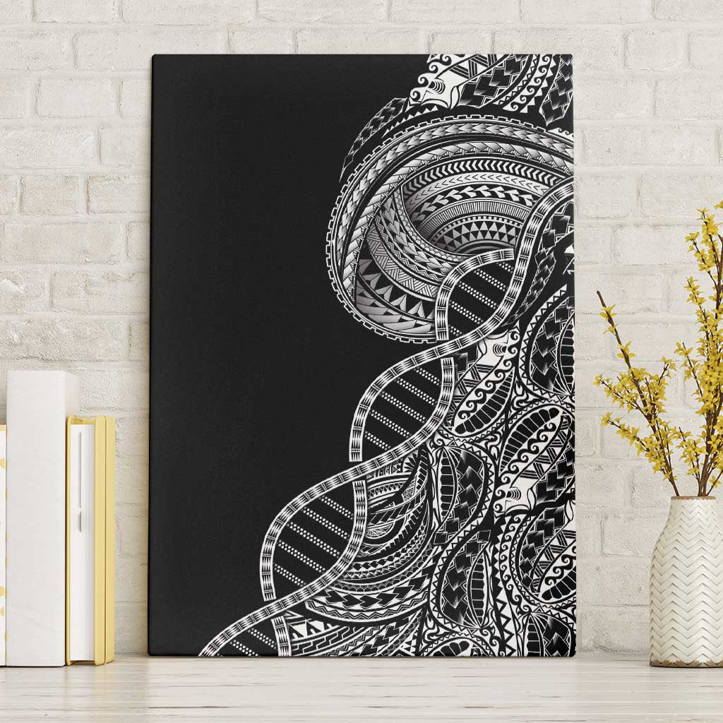Samoan DNA Art Tattoo Canvas Wall Art Polynesian Pattern Black Color