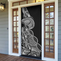 Samoan DNA Art Tattoo Door Cover Polynesian Pattern Black Color
