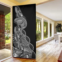 Samoan DNA Art Tattoo Door Cover Polynesian Pattern Black Color