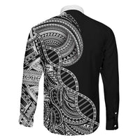 Samoan DNA Art Tattoo Family Matching Mermaid Dress and Hawaiian Shirt Polynesian Pattern Black Color LT03 - Polynesian Pride