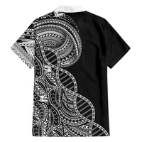 Samoan DNA Art Tattoo Family Matching Tank Maxi Dress and Hawaiian Shirt Polynesian Pattern Black Color LT03 - Polynesian Pride
