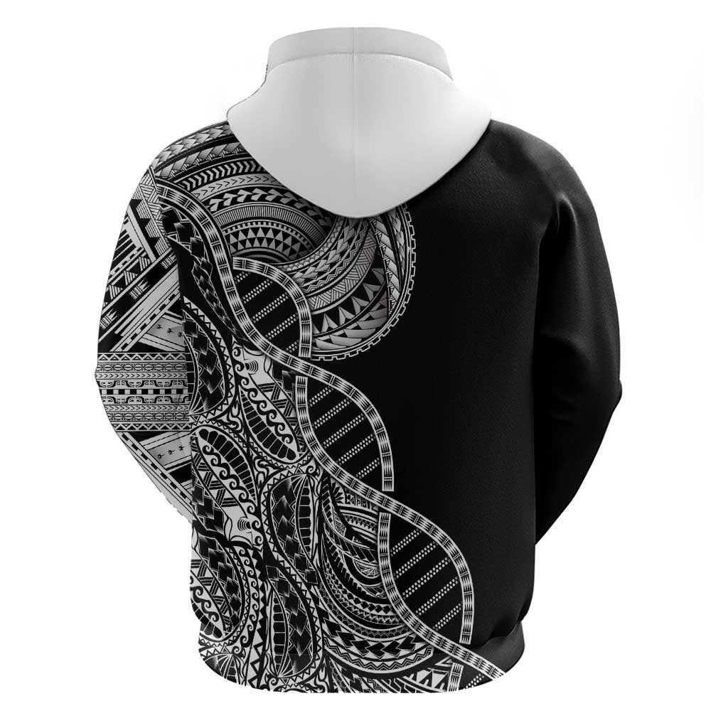 Samoan DNA Art Tattoo Hoodie Polynesian Pattern Black Color LT03 - Polynesian Pride