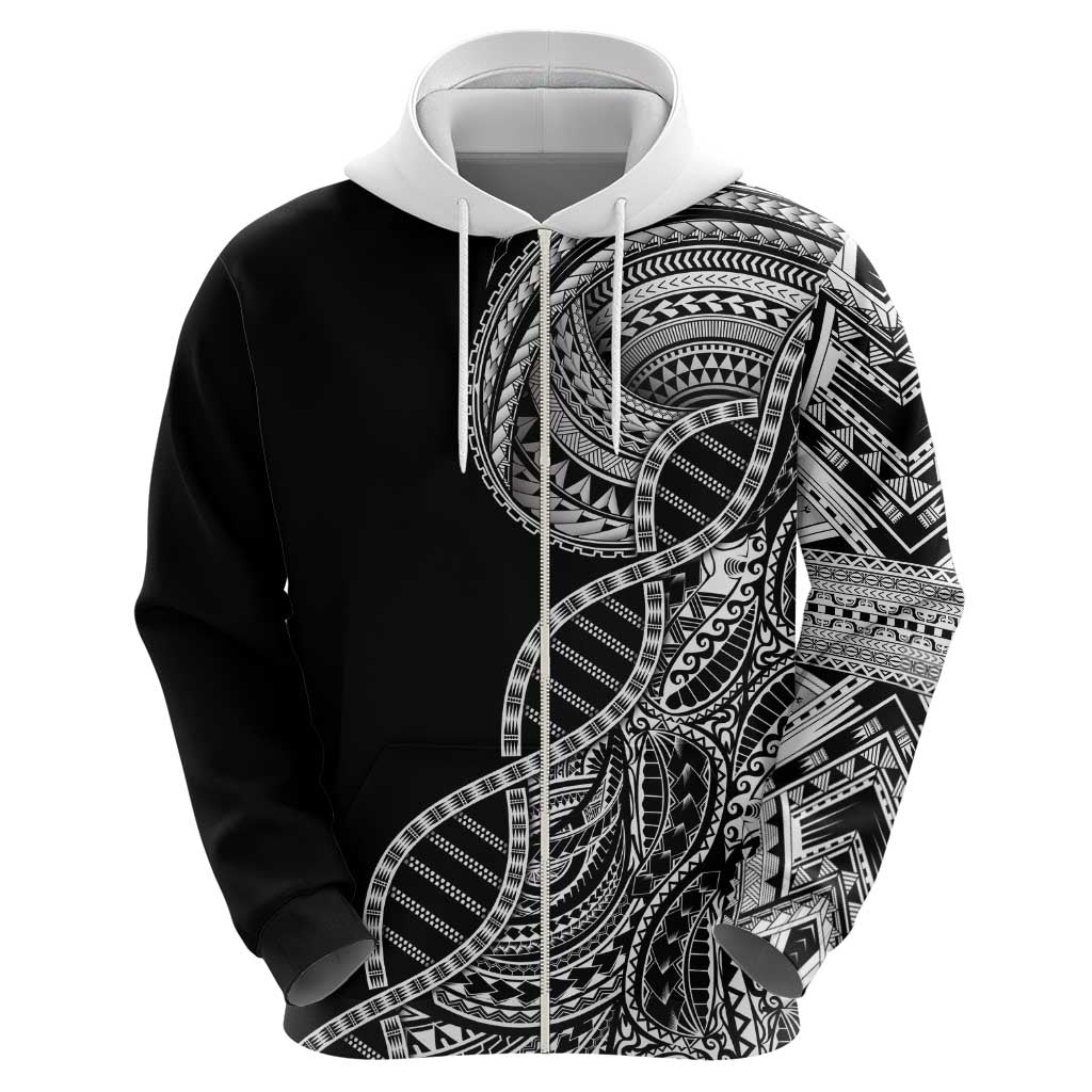 Samoan DNA Art Tattoo Hoodie Polynesian Pattern Black Color LT03 - Polynesian Pride