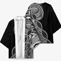 Samoan DNA Art Tattoo Kimono Polynesian Pattern Black Color