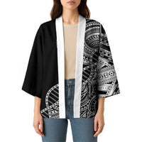 Samoan DNA Art Tattoo Kimono Polynesian Pattern Black Color