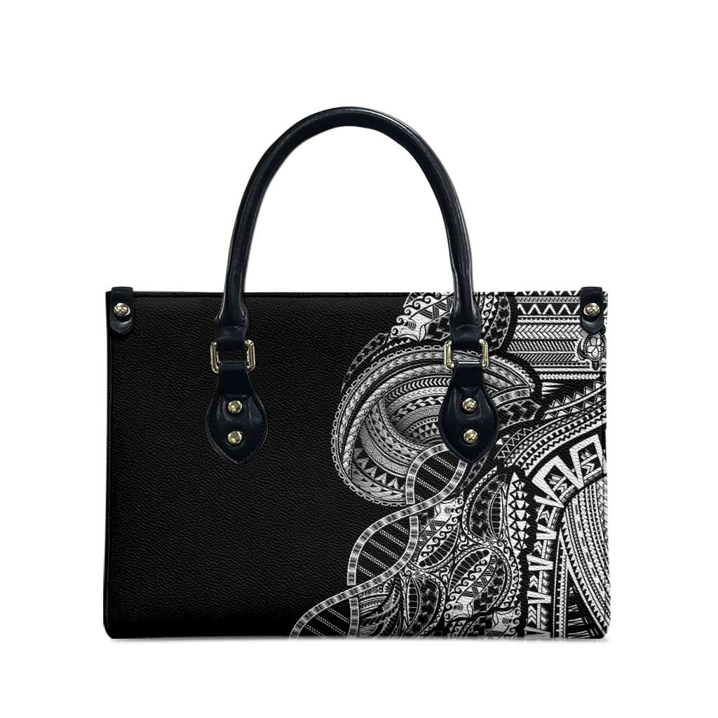 Samoan DNA Art Tattoo Leather Bag Polynesian Pattern Black Color LT03 - Polynesian Pride
