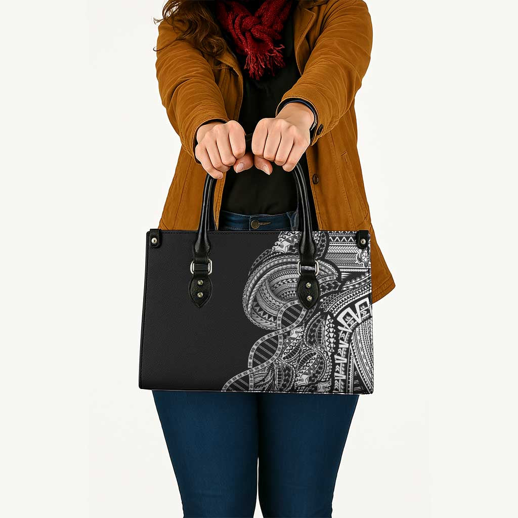 Samoan DNA Art Tattoo Leather Bag Polynesian Pattern Black Color LT03 - Polynesian Pride