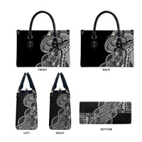 Samoan DNA Art Tattoo Leather Bag Polynesian Pattern Black Color LT03 - Polynesian Pride