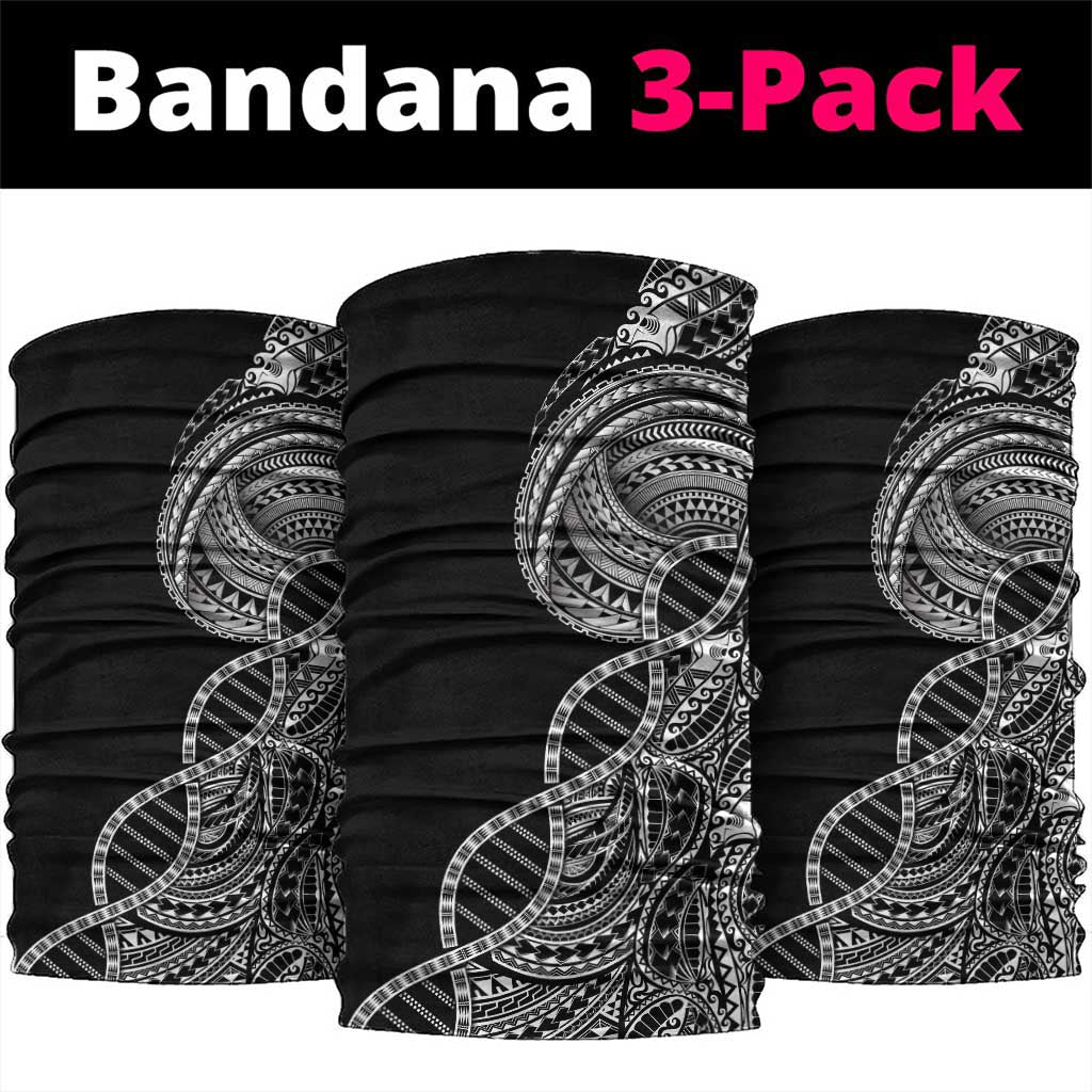 Samoan DNA Art Tattoo Neck Gaiter Polynesian Pattern Black Color
