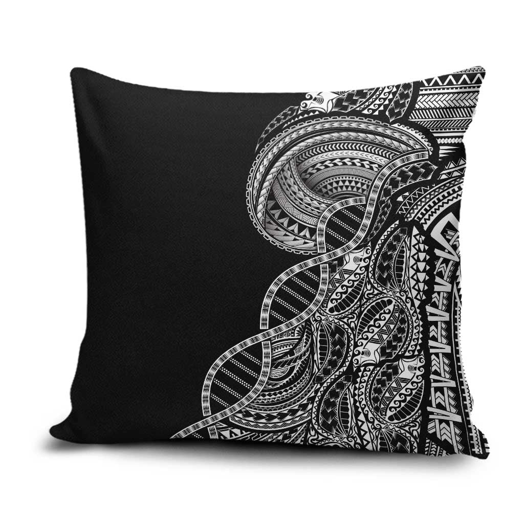 Samoan DNA Art Tattoo Pillow Cover Polynesian Pattern Black Color LT03 Black - Polynesian Pride