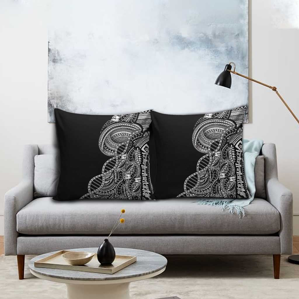 Samoan DNA Art Tattoo Pillow Cover Polynesian Pattern Black Color LT03 - Polynesian Pride