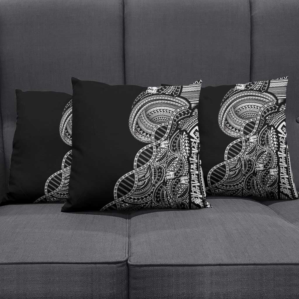 Samoan DNA Art Tattoo Pillow Cover Polynesian Pattern Black Color LT03 - Polynesian Pride