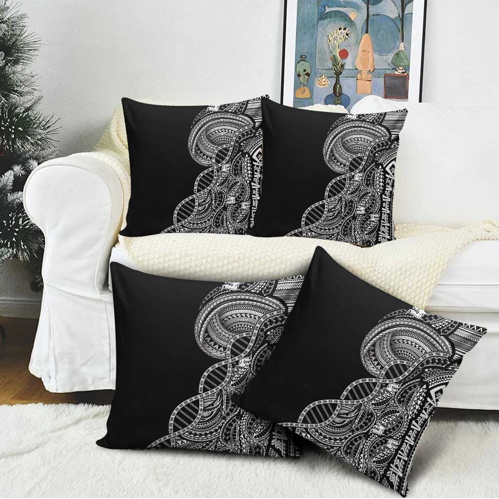 Samoan DNA Art Tattoo Pillow Cover Polynesian Pattern Black Color LT03 - Polynesian Pride