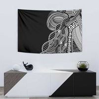 Samoan DNA Art Tattoo Tapestry Polynesian Pattern Black Color