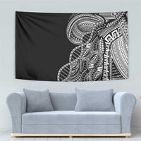 Samoan DNA Art Tattoo Tapestry Polynesian Pattern Black Color