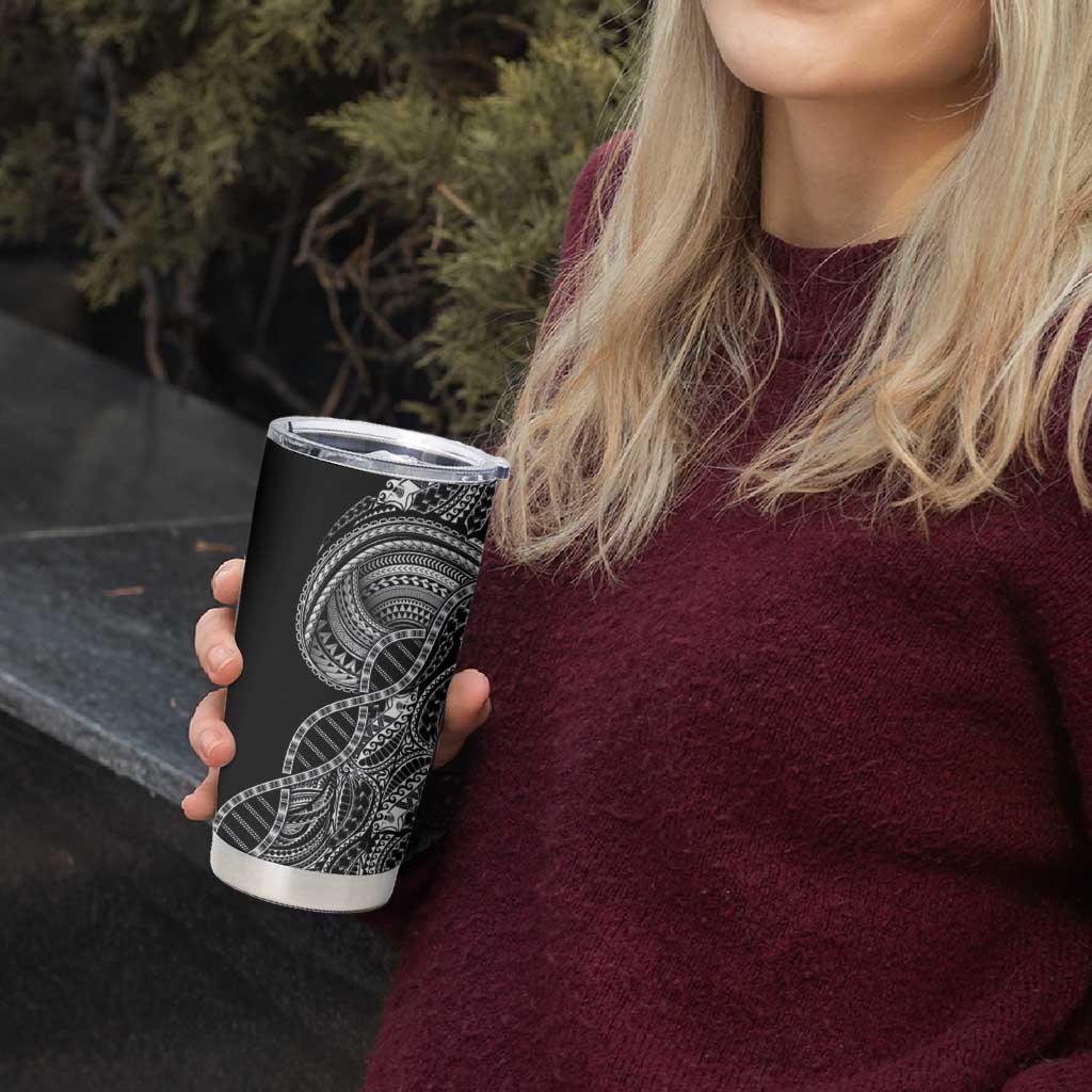 Samoan DNA Art Tattoo Tumbler Cup Polynesian Pattern Black Color LT03 - Polynesian Pride