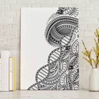 Samoan DNA Art Tattoo Canvas Wall Art Polynesian Pattern White Color
