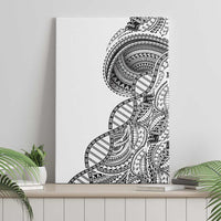 Samoan DNA Art Tattoo Canvas Wall Art Polynesian Pattern White Color