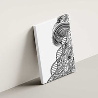 Samoan DNA Art Tattoo Canvas Wall Art Polynesian Pattern White Color