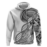 Samoan DNA Art Tattoo Hoodie Polynesian Pattern White Color LT03 Pullover Hoodie White - Polynesian Pride