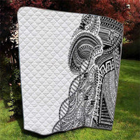 Samoan DNA Art Tattoo Quilt Polynesian Pattern White Color