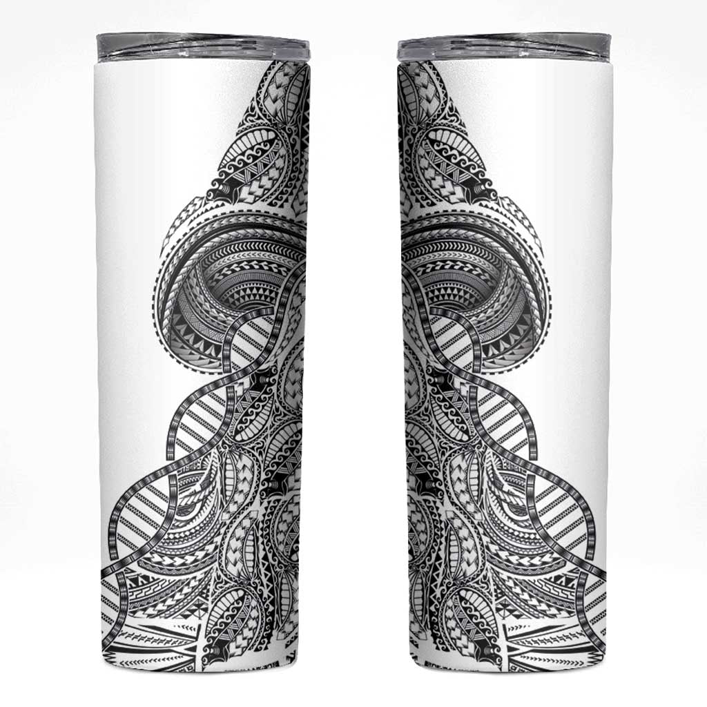 Samoan DNA Art Tattoo Skinny Tumbler Polynesian Pattern White Color LT03 White - Polynesian Pride