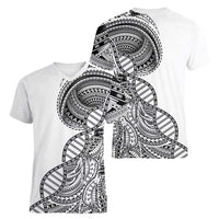 Samoan DNA Art Tattoo Women V-Neck T-Shirt Polynesian Pattern White Color LT03 - Polynesian Pride