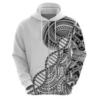 Samoan DNA Art Tattoo Zip Hoodie Polynesian Pattern White Color LT03 - Polynesian Pride