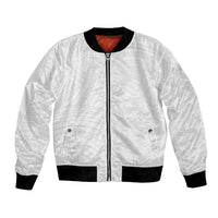 Samoan DNA Art Tattoo Bomber Jacket Polynesian Pattern All White