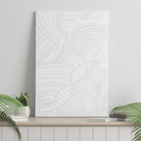 Samoan DNA Art Tattoo Canvas Wall Art Polynesian Pattern All White