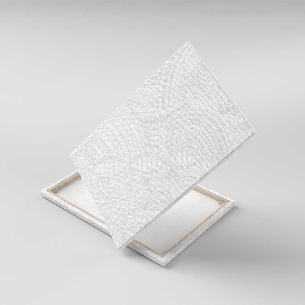 Samoan DNA Art Tattoo Canvas Wall Art Polynesian Pattern All White