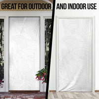 Samoan DNA Art Tattoo Door Cover Polynesian Pattern All White LT03 - Polynesian Pride