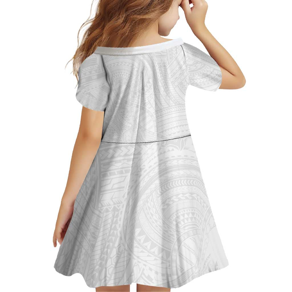 Samoan DNA Art Tattoo Family Matching Off Shoulder Maxi Dress and Hawaiian Shirt Polynesian Pattern All White