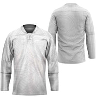 Samoan DNA Art Tattoo Hockey Jersey Polynesian Pattern All White LT03 - Polynesian Pride