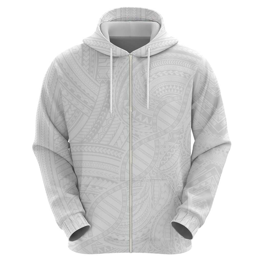 Samoan DNA Art Tattoo Hoodie Polynesian Pattern All White LT03 - Polynesian Pride