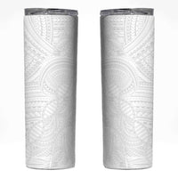Samoan DNA Art Tattoo Skinny Tumbler Polynesian Pattern All White LT03 White - Polynesian Pride