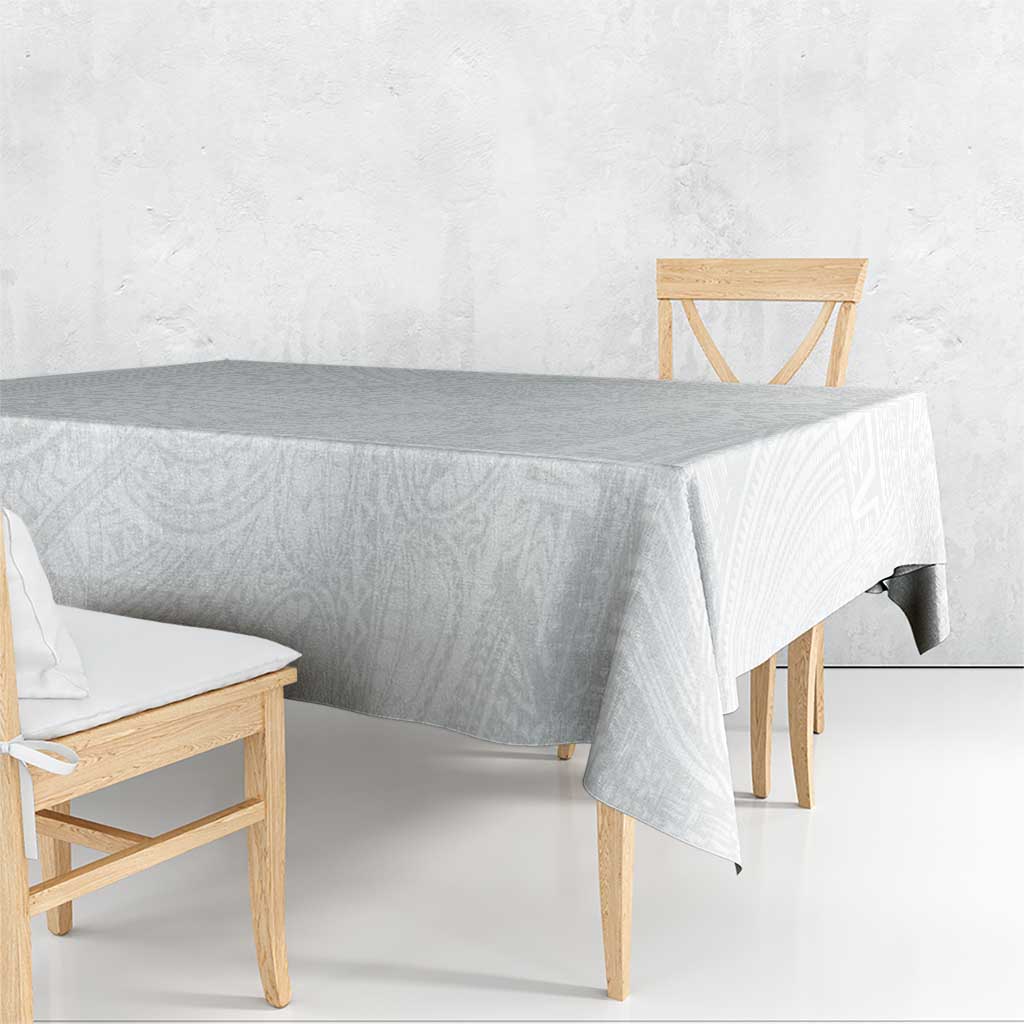Samoan DNA Art Tattoo Tablecloth Polynesian Pattern All White LT03 - Polynesian Pride
