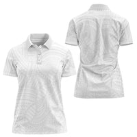 Samoan DNA Art Tattoo Women Polo Shirt Polynesian Pattern All White