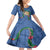 Hawaii Pikake and Maile Lei Family Matching Summer Maxi Dress and Hawaiian Shirt Honu Polynesian Pattern Blue Color