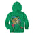 Hawaii Pikake and Maile Lei Kid Hoodie Honu Polynesian Pattern Green Color