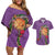 Hawaii Pikake and Maile Lei Couples Matching Off Shoulder Short Dress and Hawaiian Shirt Honu Polynesian Pattern Pink Color
