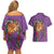 Hawaii Pikake and Maile Lei Couples Matching Off Shoulder Short Dress and Hawaiian Shirt Honu Polynesian Pattern Pink Color
