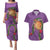Hawaii Pikake and Maile Lei Couples Matching Puletasi and Hawaiian Shirt Honu Polynesian Pattern Pink Color