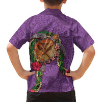 Hawaii Pikake and Maile Lei Family Matching Off The Shoulder Long Sleeve Dress and Hawaiian Shirt Honu Polynesian Pattern Pink Color LT03 - Polynesian Pride