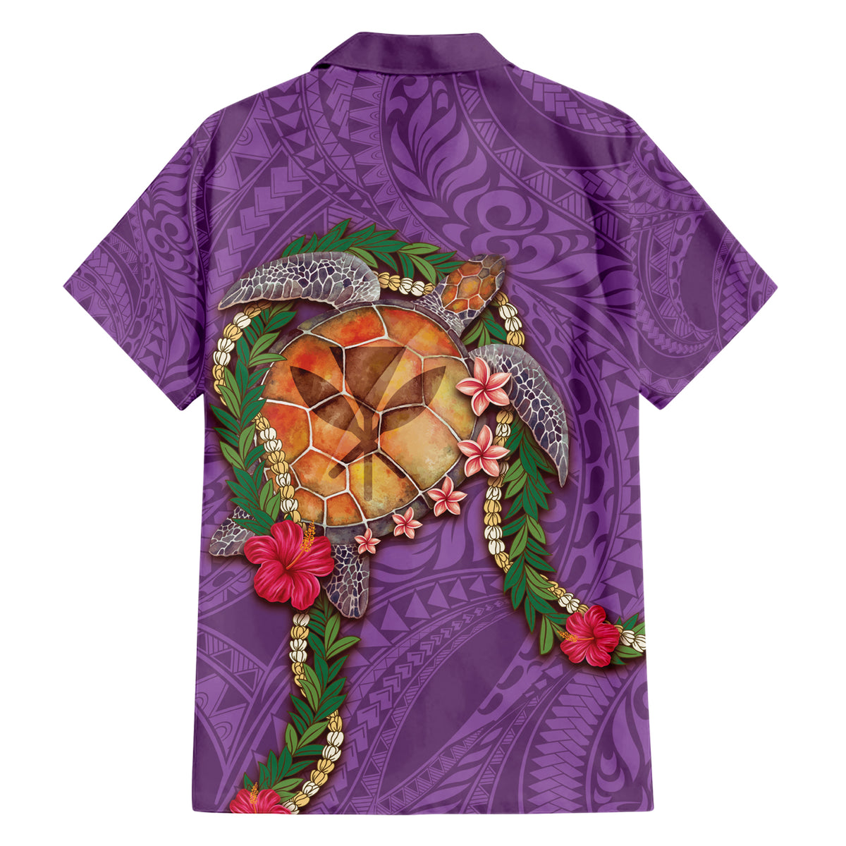 Hawaii Pikake and Maile Lei Family Matching Short Sleeve Bodycon Dress and Hawaiian Shirt Honu Polynesian Pattern Pink Color LT03 - Polynesian Pride