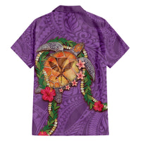 Hawaii Pikake and Maile Lei Family Matching Short Sleeve Bodycon Dress and Hawaiian Shirt Honu Polynesian Pattern Pink Color LT03 - Polynesian Pride