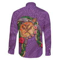 Hawaii Pikake and Maile Lei Family Matching Short Sleeve Bodycon Dress and Hawaiian Shirt Honu Polynesian Pattern Pink Color LT03 - Polynesian Pride