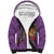 Hawaii Pikake and Maile Lei Sherpa Hoodie Honu Polynesian Pattern Pink Color