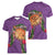 Hawaii Pikake and Maile Lei Women V-Neck T-Shirt Honu Polynesian Pattern Pink Color