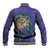 Hawaii Pikake and Maile Lei Baseball Jacket Honu Polynesian Pattern Purple Color